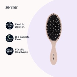 Zenner Lockenbürste für sanfte Entwirrung und Kopfhautmassage – Perfekt für natürliches, glänzendes Haar – Ergonomisches Design für einfaches Styling