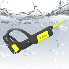LOBKIN Swimming Headphones Underwater, Bone Conduction Headphones, IP68 Waterproof Bluetooth 5.3 Open Ear Headphones with Mic, 32GB MP3 Player Memory for Swimming, Running, Cycling, Sport