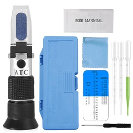 Antifreeze Refractometer, 4-in-1 Handheld Refractometer, Antifreeze Tester for Automotive, Antifreeze Coolant Refractometer for Urea, Ethylene Glycol, Propylene Glycol