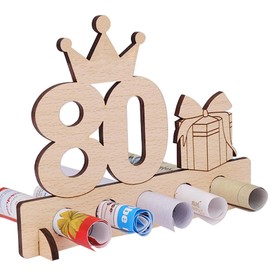 GoldRock Geschenke zum 80 Geburtstag Mann Frau, 80. Geburtstag Geldgeschenk Holz,80 Geburtstag Geschenke Frauen,Gästebuch 80 Geburtstag Deko,Geschenkideen zum 80 Geburtstag,Geldgeschenke Verpackung