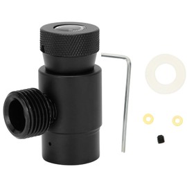 Soda Cylinder CO2 Refilling Adapter Valve Aluminum Alloy ASA with CGA320 Connector Black
