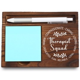 Wooden Sticky Note Holder for Therapist Squad, Warm and Compassionate Office Gift, Inspirational Desk Decor, 16.5 x 12 x 1.5 cm,LQQ15