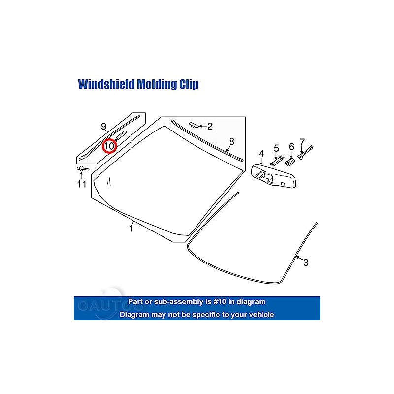 OAUTOO 20pcs Windshield Molding Clip 75545-0E020 for Toyota Avalon Camry