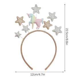 GWAWG 2Pcs Headband Hairband Cute Glitter Star Unicorn Hair Hoop for Festival Accessories Children's Adults Party Birthday Games Festival Xmas New Year Headpiece