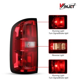 Winjet - Tail Lights Assembly with Bulbs & Harness Compatible with 2015 2016 2017 2018 2019 2020 2021 2022 Chevy Colorado Rear Taillight Brake Taillights Replacement (Left Driver Side)