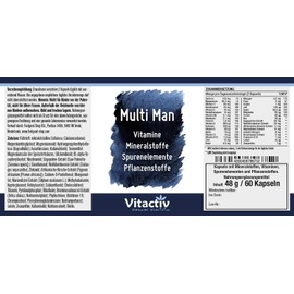 VITACTIV Mutli Man - The Best Vitamins & Co. For Men at the Best Age (60 Capsules)