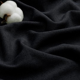 OWENIE Colin - Cortinas cortas de cocina de 45 pulgadas, color negro para recámara, sala de estar, juego de 2 paneles, cortinas texturizadas de lino y algodón con filtro de luz, cortinas de privacidad