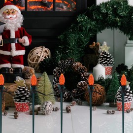 GANAZONO 30pcs Ground Spikes for Christmas Lights Garden Light Stakes for Outdoor Use Easy to Install for String Green for Pathway and Lawn Decor