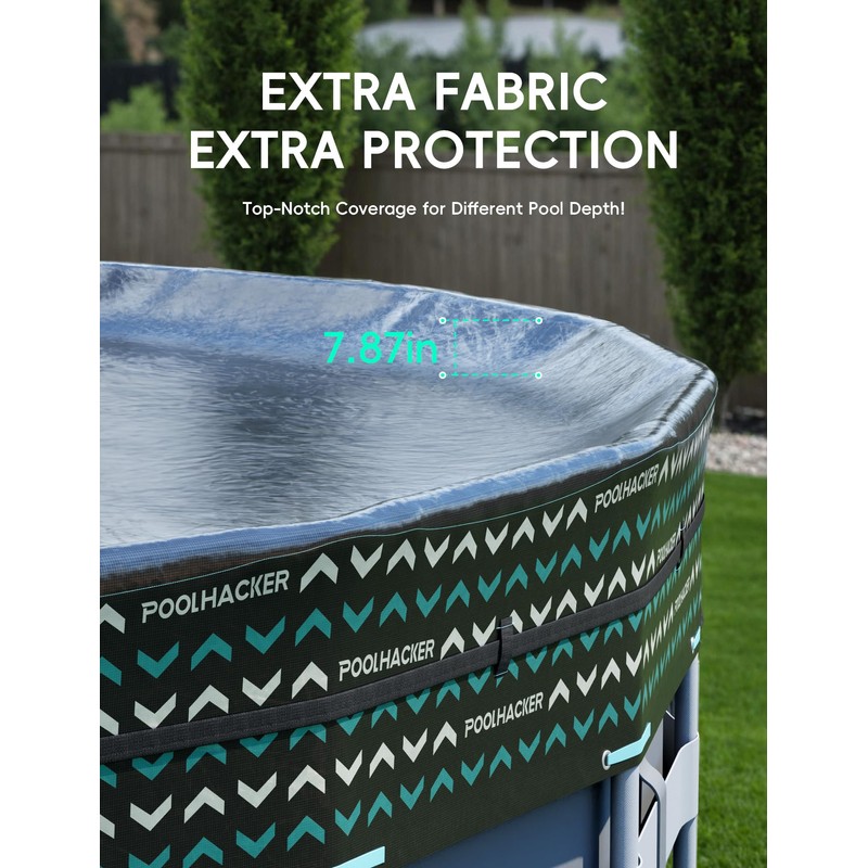 POOLHACKER 21FT Round Pool Cover, Pool Covers for Above Ground