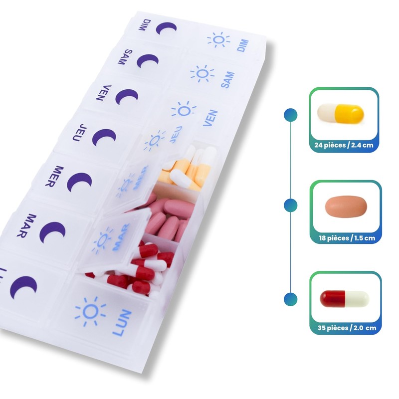 MEDIPILL - Pill Box Weekly Planner French | Weekly Organisation