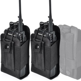 HYS Tactical MOLLE Radio Holster Pouch - Nylon Universal Holder for Duty Belt & Vest, for Baofeng, Motorola, Uniden, Cobra, Midland HT/Handheld Amateur Radios (Outdoor, Emergency, Public Safety)