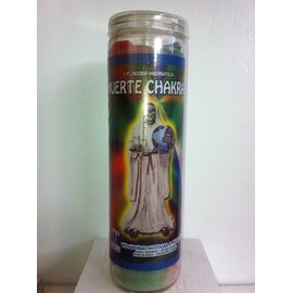 Saintly Death Chakras White (Santa Muerte Chakras) Prepared Scented Candle in Glass