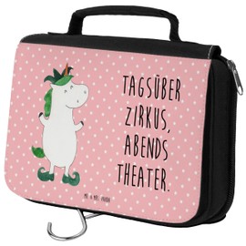 Mr. & Mrs. Panda Toiletry Bag Unicorn Joker, red, Hand Drawn