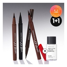 Clio [1+1] Super Proof Pen Liner [Giveaway] Lip &amp; Eye Remover 31ml, 001 Black001 Black_003 Kakao Brown003 Kakao Brown / 클리오  [1+1] 수퍼프루프 펜라이너 [증정] 립앤아이리무버31ml, 001 블랙001 블랙_003 카카오브라운003 카카오브라운