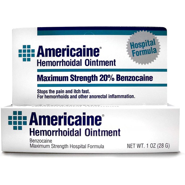 Americaine Hemorrhoidal Ointment, Maximum Strength - 1 oz (2 Pack)