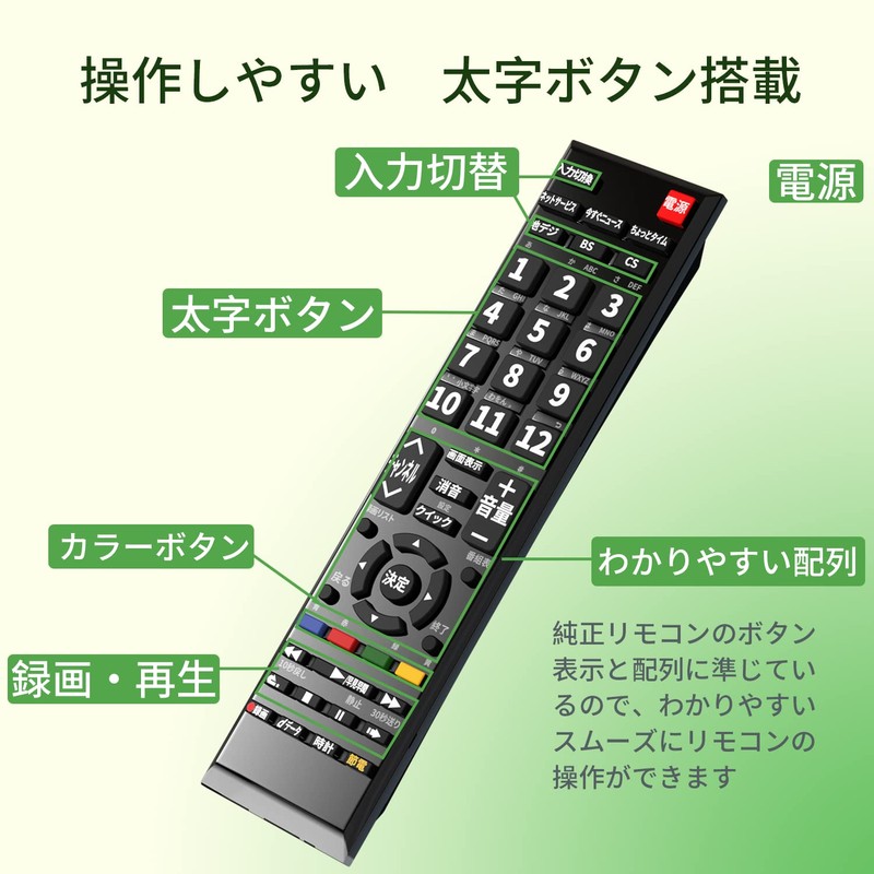 TOSHIBA NIYAMA TV Remote Control for Regza [Set] Toshiba Models