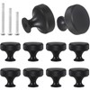 AUTUUCKEE 10 Pcs Cabinet Knobs, Black Cupboard Knobs, Metal Round