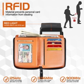 Yongheng Men's Card Wallet, 13 Compartments, Large Wallet with Coin Compartment, Men's Wallet with RFID Protection, Leather Wallet in Portrait Format, Men's Wallet with RFID Protection, Wallet, dark,