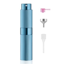 LISAPACK 8ml Perfume Atomizer Spray Bottle, 1pcs Travel Cologne Sprayer Refillable, Empty Mini Portable Perfume Dispenser (Blue)