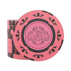 Bullets Playing Cards - Clay Poker Chips 'Corrado' Without Value - Set of 20 - Pink