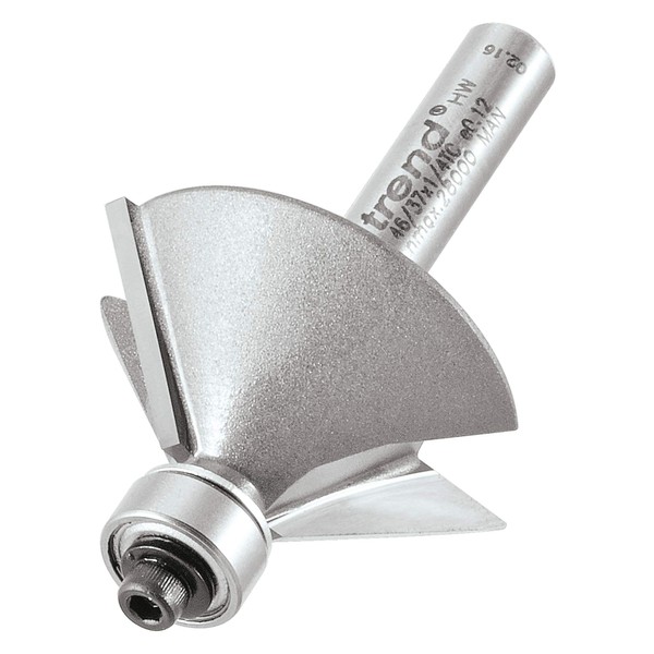 Trend Enterprises 1/4in Shank Bearing Guided 45° Chamfer Cutter 1,1/4in Shank 31.8 x 12mm,46/37X1/4TC