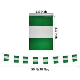 Nigeria Flags Nigerian Small Mini String Banner Flags Miniature Nigeria Flags Banners For Grand Opening, Olympics Festival,Grand Opening Sports Celebration Decorations (50 Feet 38 Flags)