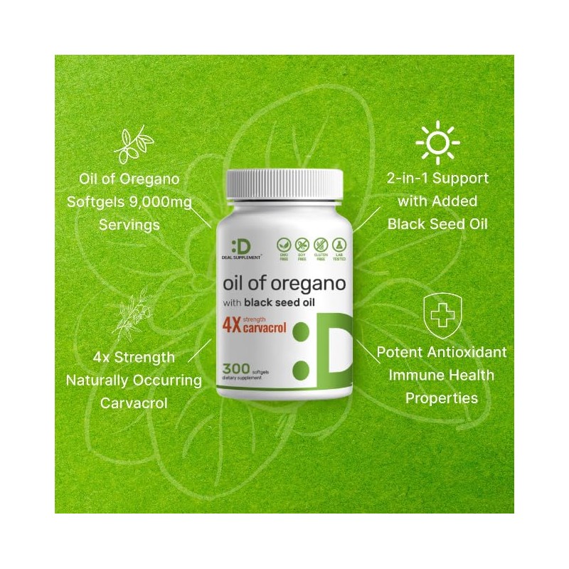 DEAL SUPPLEMENT Oil of Oregano Softgels with Black Seed Oil