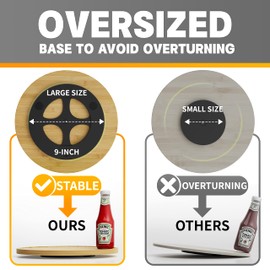 Lazy Susan Organizer Homerays 12 Inch Non-Skid Bamboo Lazy Susan for Kitchen Rotating Spice Rack for Kitchen Cabinet, Wood Turntable for Kitchen Countertop Organizer