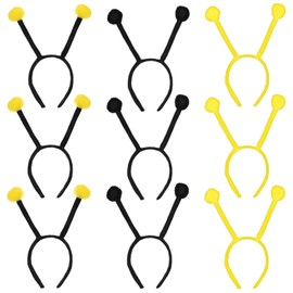 FRCOLOR 9PCS Bee Headbands for Party Black Antenna Headband Bee Tentacle Headbands Bug Antenna Headband for Festival Party Costume Cosplay Accessory
