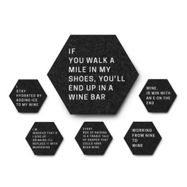 Funny Coasters with Holder | 6 Individual Sayings | Novelty Gift Set - Unique Present for Friends, Men, Women, Housewarming, Birthday, Living Room Décor | Great Gifts for Women