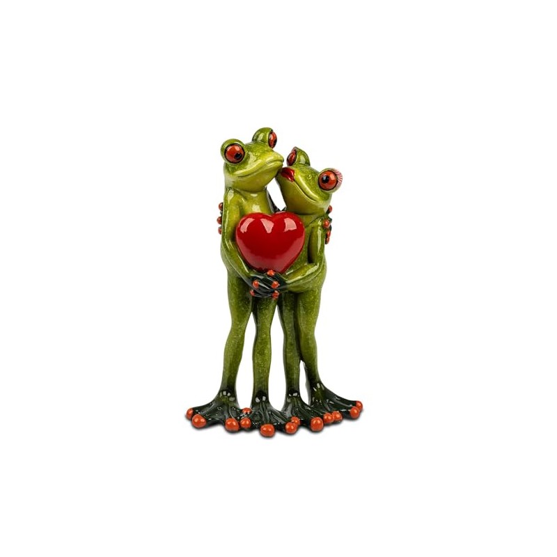 formano Frog Figurine Lovers with Heart - Funny Decorative Frogs