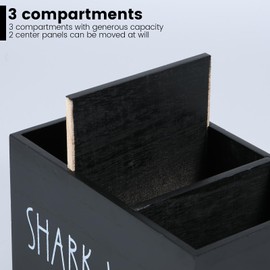 JEJUWE JEJUWE Tampon Holder for Bathroom with Lid Fashionable Wood Tampon Storage Box Girl Stuff Case with Compartments Solid Shark Week Period Box for Women