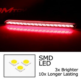 iJDMTOY Dark Smoked Lens Full LED Lower Bumper Reflector Lights Compatible With 2023-up Toyota Sequoia, Function as Tail (Rear Fog Lamps), Strobe Brake & Sequential Blink Turn Signal