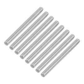 sourcing map 8Pcs Fully Threaded Rod, M5 x 60mm 304 Stainless Steel Right Hand Thread Bar Studs M5-0.8 Thread Pitch for Furniture Machinery Assembly