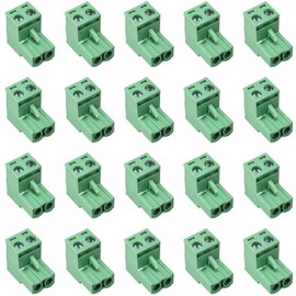 Willwewon 20pcs 2Pin 5.08mm Spacing Pluggable PCB Angle Screw Connector Plug Connector Socket Panel Installation DIY (20pcs 2p)