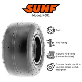 SunF 10x4.5.00-5 10x4.5.00x5 Race Go Kart Tire 4 PR Tubeless - K001