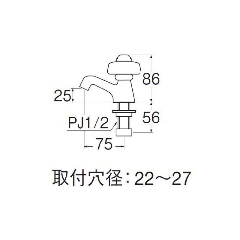 SANEI Y509A-13 [Self-closing Faucet] Nominal 13