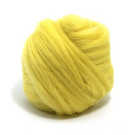 CyberloxShop 50g Dyed Merino Wool Top Roving Catkin Yellow Dreads 64's for Felting Spinning