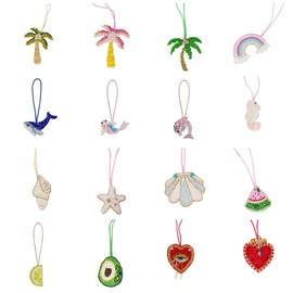 HOHOPEACH Aesthetic Summer Beach Y2k Accessories Backpack Charms 2000s Beaded Bag Charms for Handbag (brown)