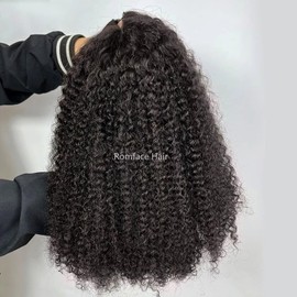 Romface V Part Wig Human Hair 180% Density Glueless Wigs Human Hair Afro Kinky Curly Hair Wigs Human Hair Wig for Women Brazilian Remy U Part Human Hair Wig Beginner Friendly