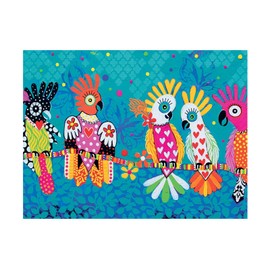 Maxwell & Williams Love Hearts Tea Towel with Bird Design, Tea Towel, 100% Cotton, Turquoise, 50 x 70 cm, Kitchen Towel, Dish Cloth, Tock Towels