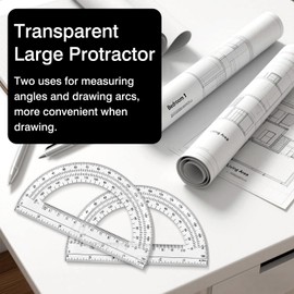 Clear Plastic Protractor Set – 4-Pack 180° Math Geometry Protractors