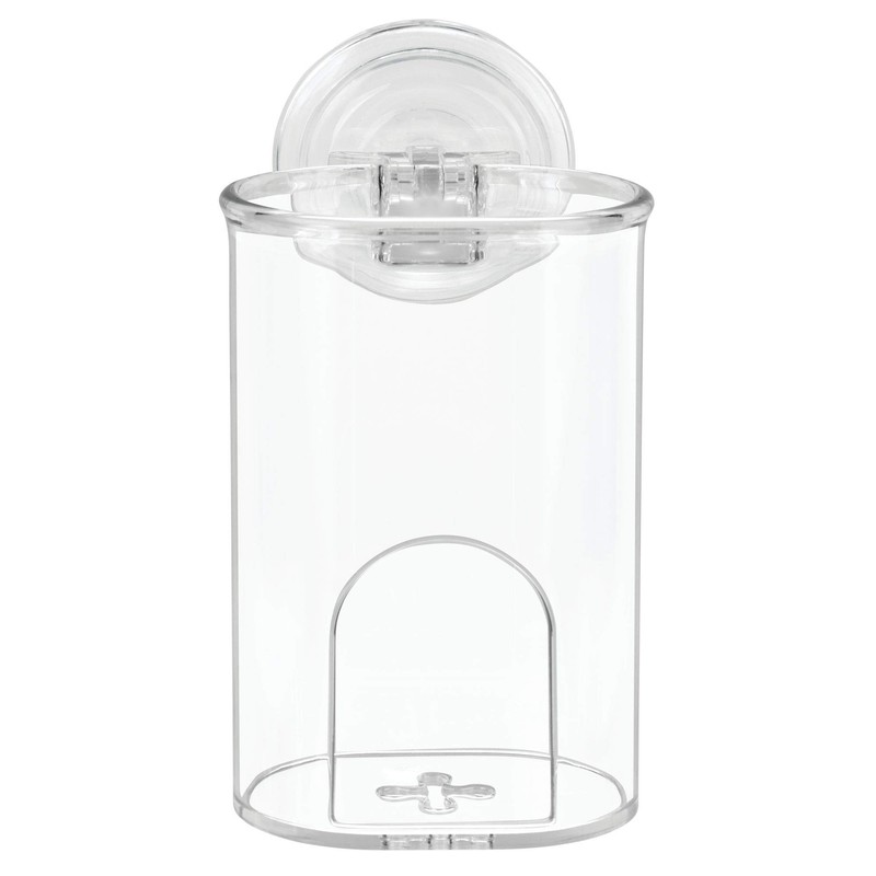 iDesign Plastic Suction Tumbler Cup and Bathroom Organizer for Mirror