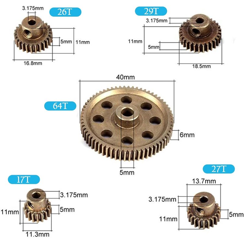 Differential Main Metal Spur Gear,Durable and Long Lasting 64T Main