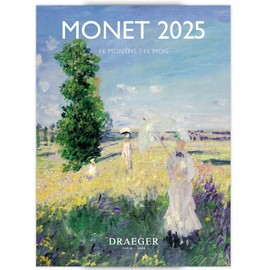 DRAEGER PARIS Small Wall Calendar 14 x 18 cm 2025 September 2024 to December 2025 7 Languages September 2024 to December 2025 12 Photographs Available - Monet - Organisation of your Days