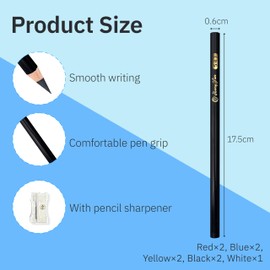 FloraVigo Pack of 9 Tailor's Chalk, Tailor's Chalk Pen, Fabric Chalk, Sewing Pencil, Fabric Marker Pen for Dressmaking, Sewing, Notes, Crafts (2 Red, 2 Blue, 2 Yellow, 2 Black, 1 White)