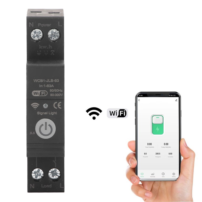 1‑63A WiFi Circuit Breaker Multi Protections APP Voice Control Timing