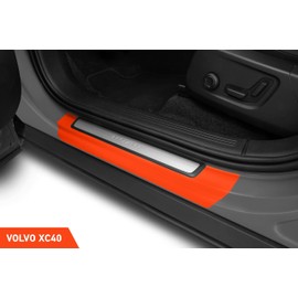 Luxshield Car Door Sill Protectors for Volvo XC40 1 (I) 536 I 2017-2025 - Paint Protection Film for Car Kick Plates Panel Covers Clear Transparent