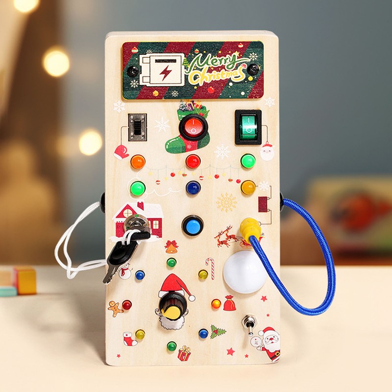 Lights Switch Board Toy Wooden Puzzle Early Education Fine Motor