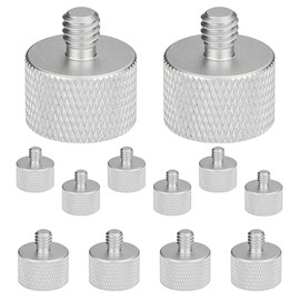 5 CORE 5/8" Female to 3/8" Male Mic Stand Adapter, 12 Pack, Aluminum, Silver, Modern Style
